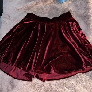 Velvet mini skirt